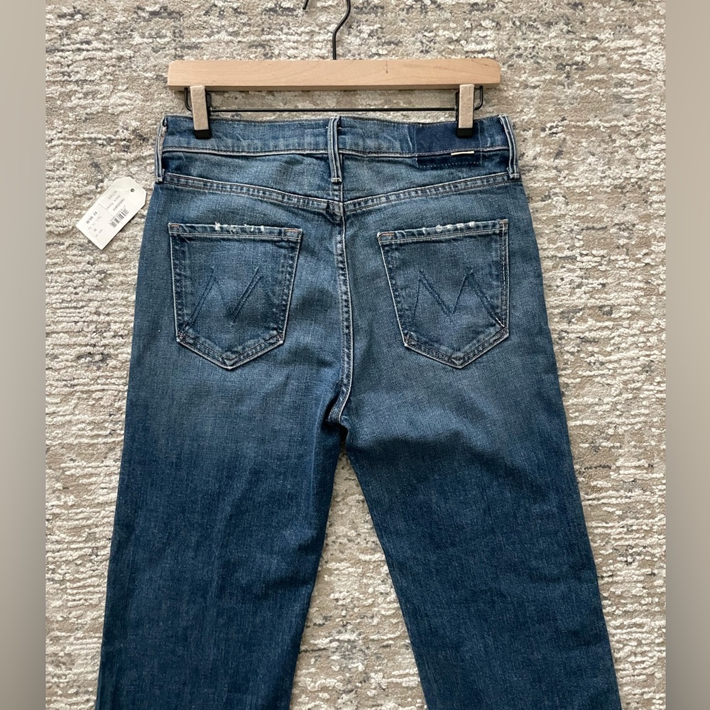 MOTHER Women's Straight Leg Jeans - Dark Blue - Picture 8 of 17